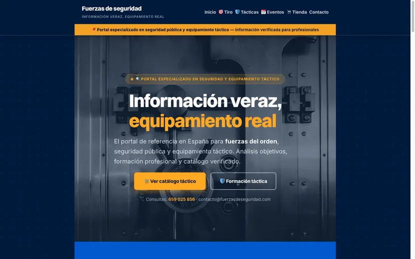 Fuerzas de Seguridad · web hecha por Karma Studio Página web de Fuerzas de Seguridad (Seguridad y táctico) diseñada por Karma Studio
